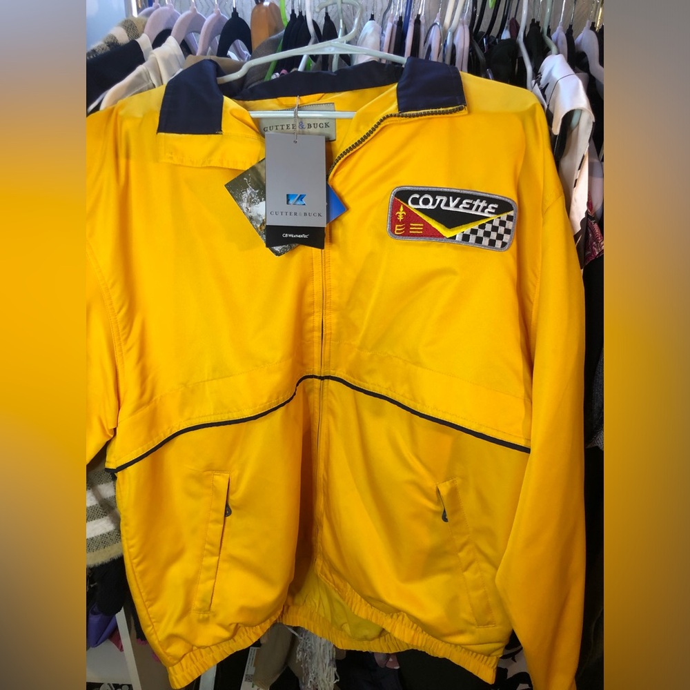 NWT Vintage Cutter & Buck  Chevrolet Corvette Embroidered Jacket W Hood Mens L